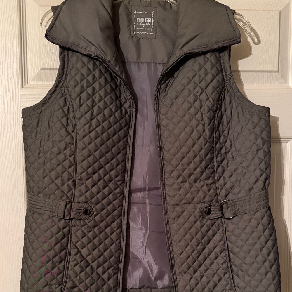 Gray Quilted Women's Vest